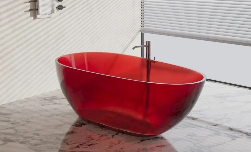 Cada Freestanding AquaVibe Ruby 170, Ovală, Transparentă, 170x75x58 cm