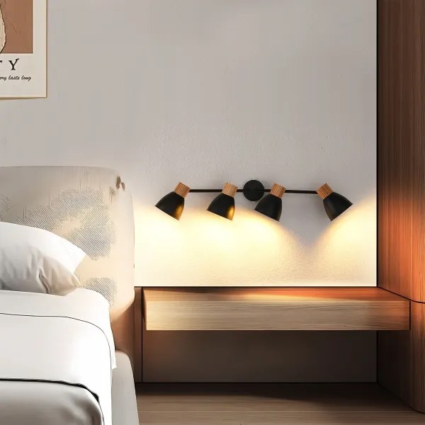 Brilagi - Plafonieră ODENSE cu 4 spoturi, 4xE14/10W/230V, lemn de cauciuc, negru