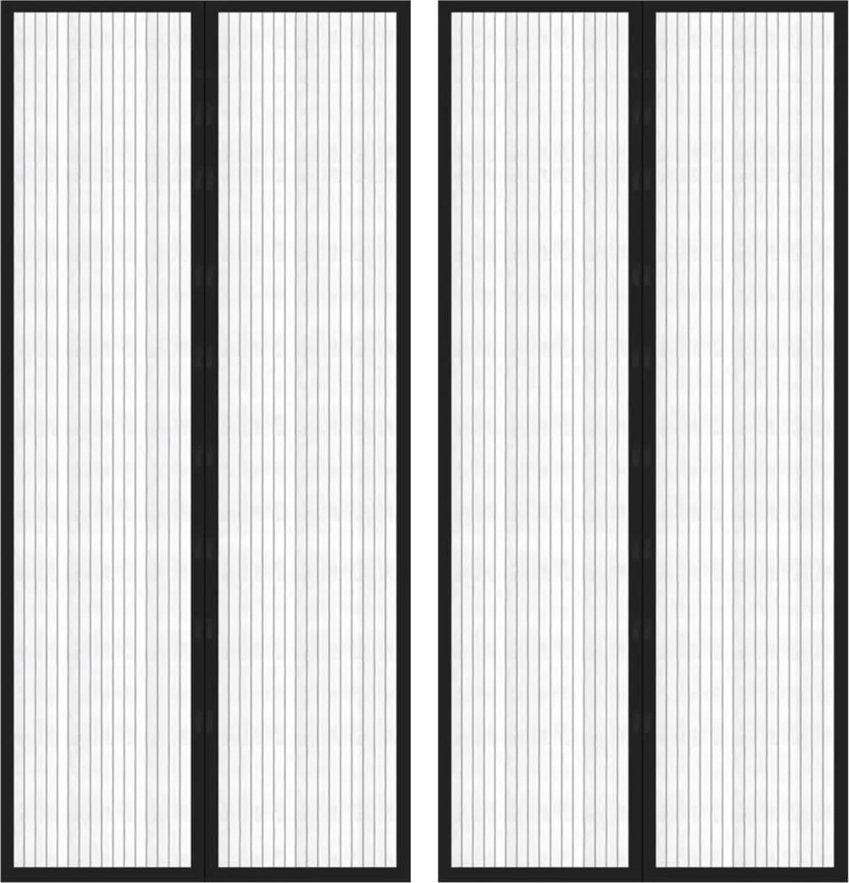 vidaXL Perdea de ușă anti-insecte cu magnet, 2 buc., negru, 210x90 cm