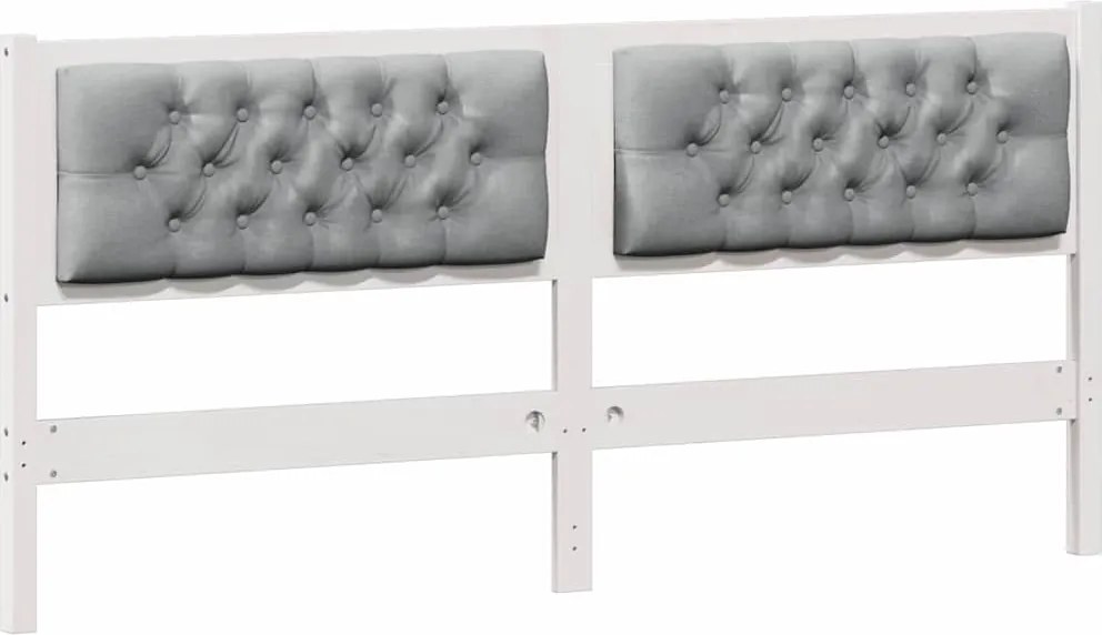 vidaXL Tăblie cap Altele Alb și gri deschis 160 cm Lemn masiv de pin