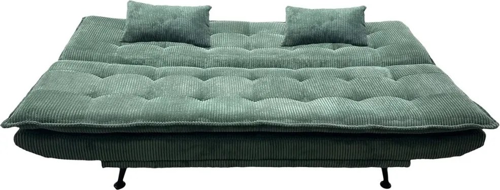 Canapea extensibila, Catifea Raiata Verde JAZZ 195cm