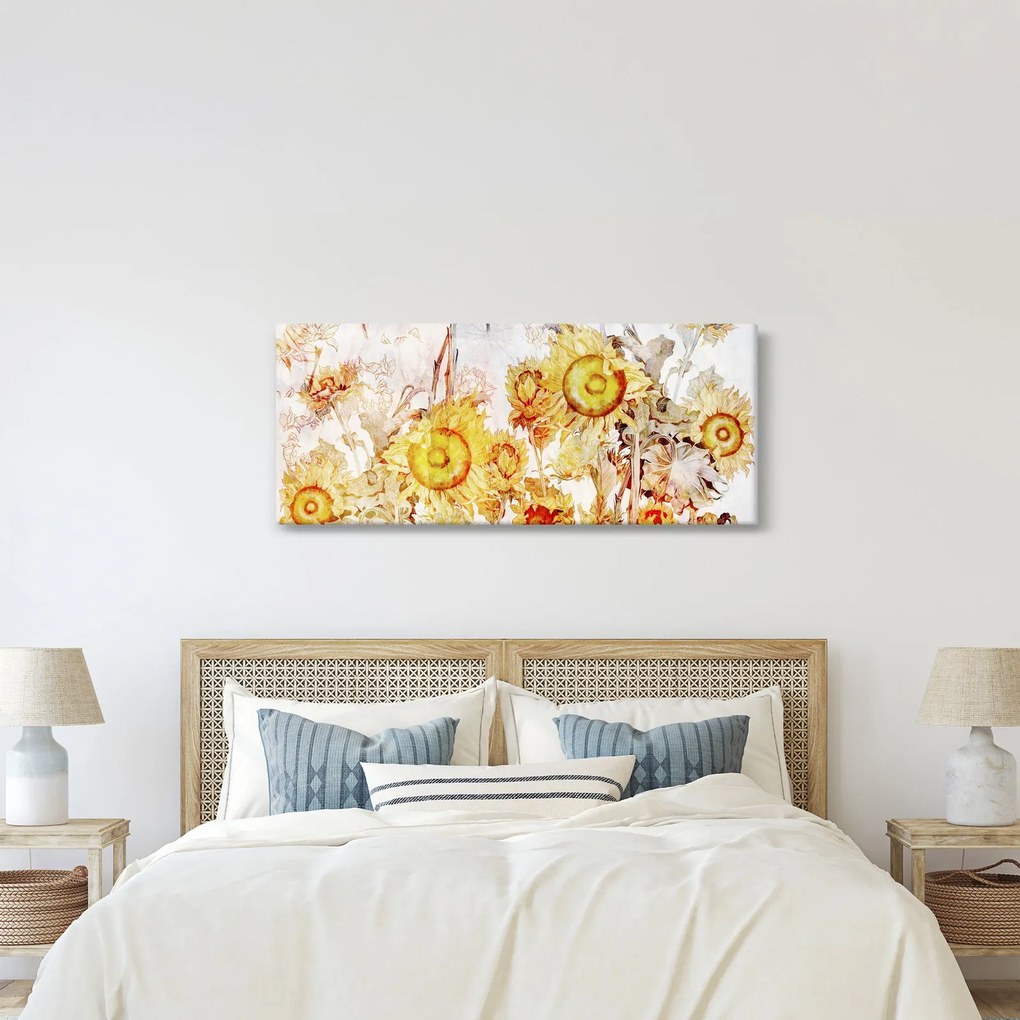 Tablou - Floarea-soarelui,pictură (120x50 cm)