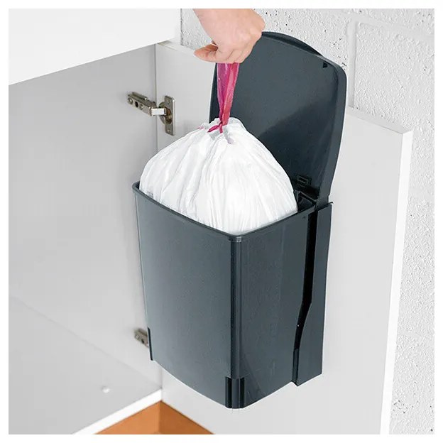Cos de gunoi incorporabil Brabantia 647043, 10 L, Deschidere larga, Curatare usoara, Negru
