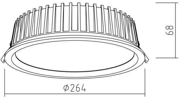 Corp de iluminat LED încastrat RONDO LED/18W/230V 3000K d. 26 cm lemn masiv stejar APLED