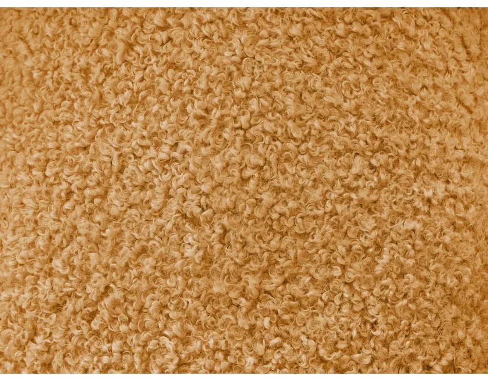 Canapea galben-muștar cu tapițerie din țesătură bouclé 232 cm Hippolyte – Bobochic Paris