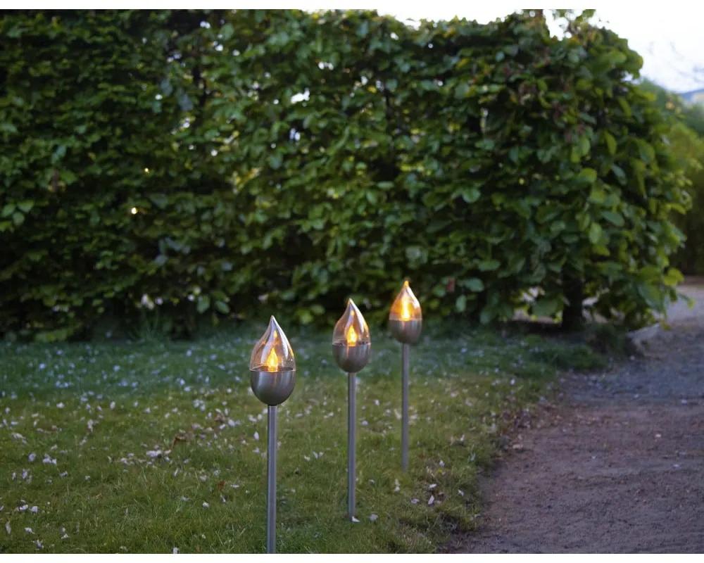 Set 3 decorațiuni luminoase pentru exterior cu LED Star Trading Olympus, înălțime 40 cm