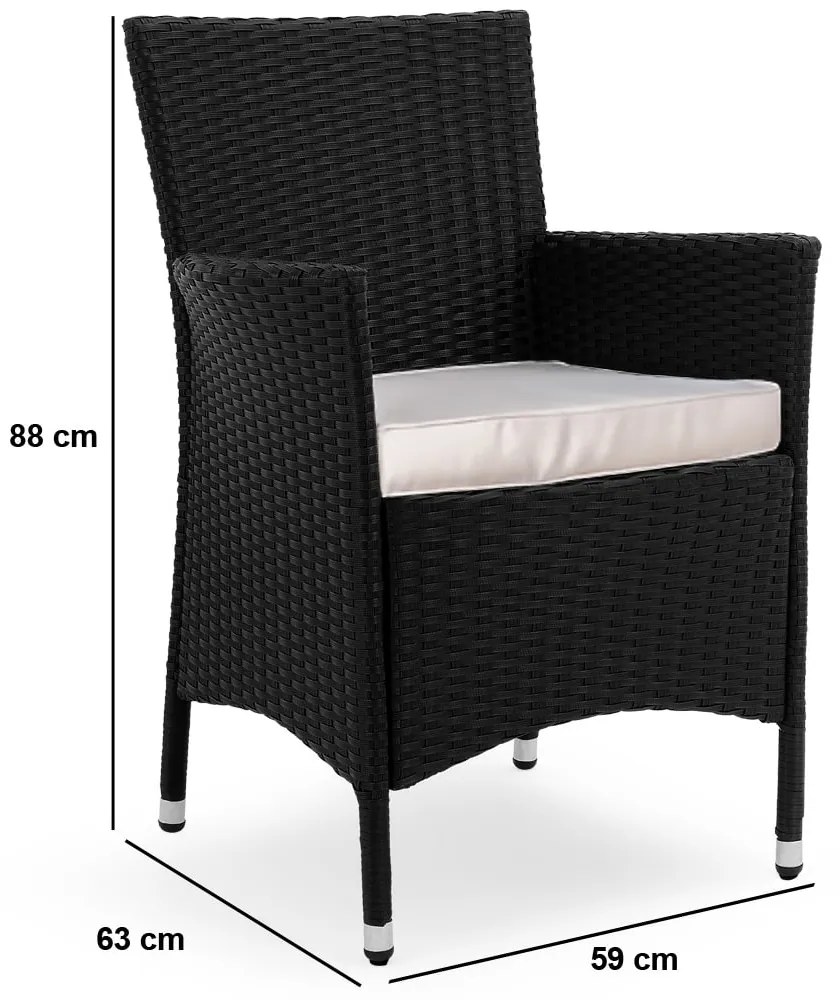 Deuba Set ratan de gradina Berlin 1+4 - negru