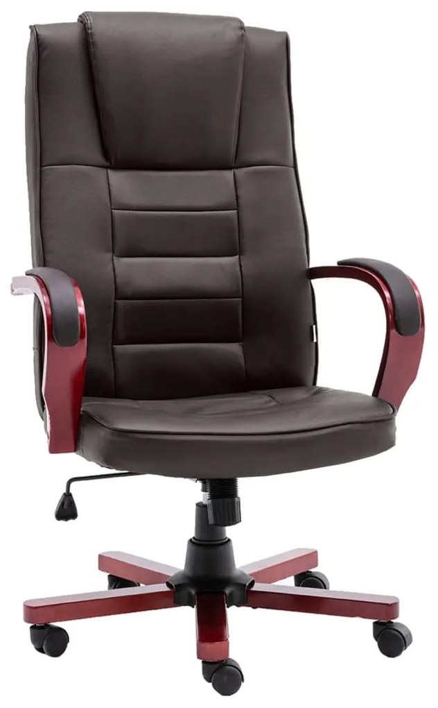 20558 vidaXL Scaun de birou, maro, piele naturală