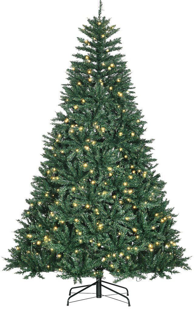 HOMCOM albero di natale 210 albero di natale a led albero di natale con luci led albero di natale 210 cm folto Verde Φ132 × 210cm