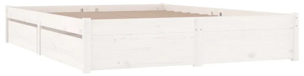 Cadru de pat cu sertare 5FT King Size, alb, 150x200 cm Alb, 150 x 200 cm