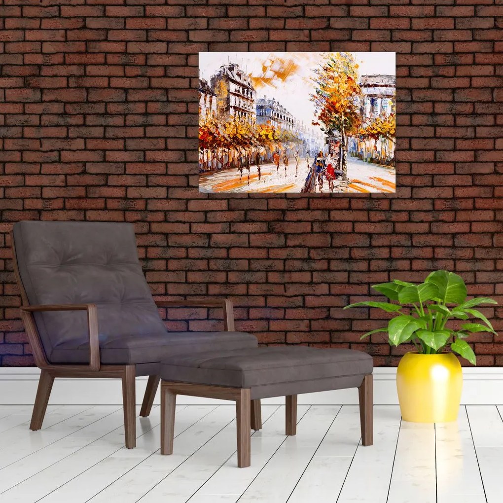 Tablou pe sticlă - Strada din Paris (70x50 cm)