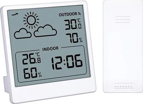 Termometru digital Solight TE48W - alimentare 5V/2xAAA + 2xAAA, alb