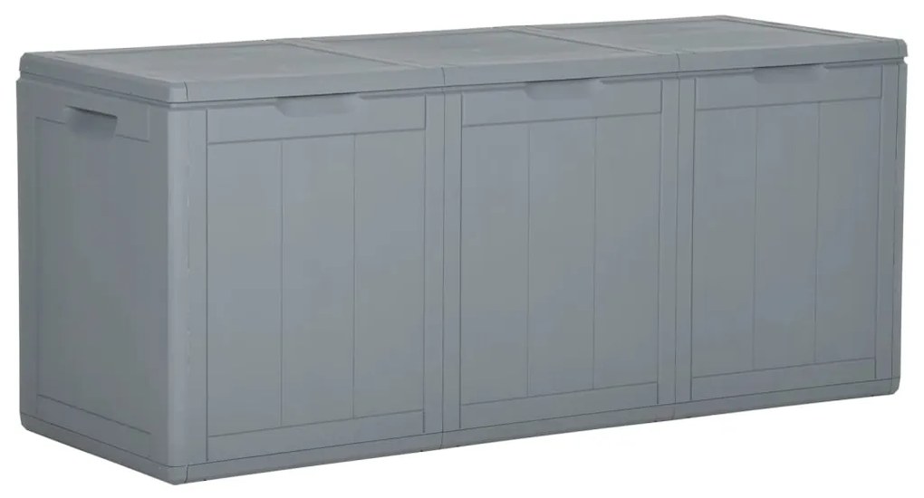 151235 vidaXL Cutie de depozitare pentru grădină, gri, 270L, PP ratan
