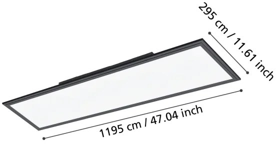 Plafonieră LED Eglo 900821 SALOBRENA LED/33W/230V 120x30 cm negru