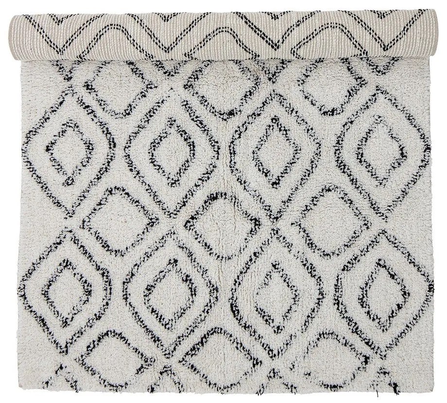 Covor alb-gri din bumbac 90x150 cm Katie – Bloomingville