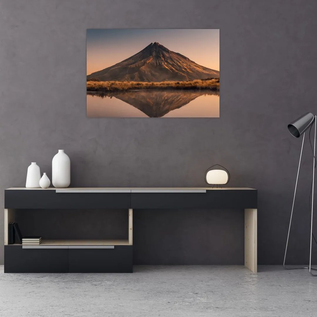 Tablou oglindirea muntelui Taranaki, Noua Zeelanda (90x60 cm)