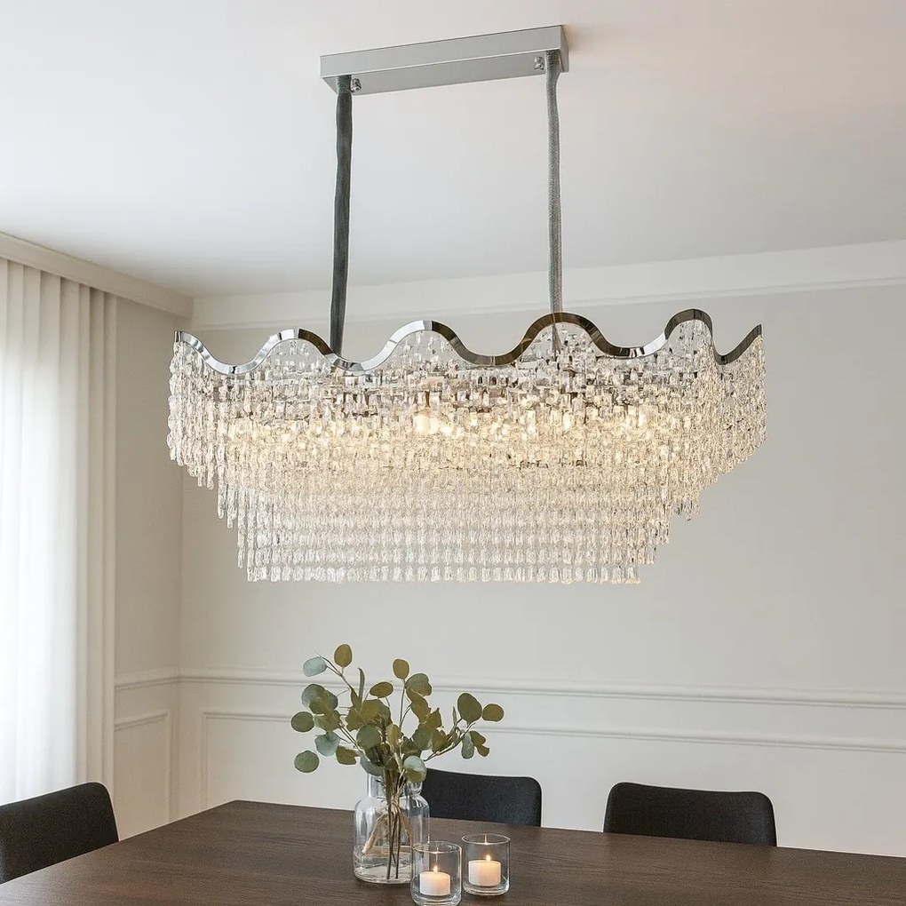 Candelabru Modern L1100 mm, H420 mm, 12 Becuri E27 – Model 78006-1100-400 CH