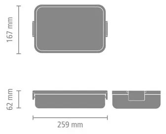 Cutie pentru alimente Brabantia Make&Take 1006287, 2 L, Inchidere etansa, Fara BPA, Gri inchis