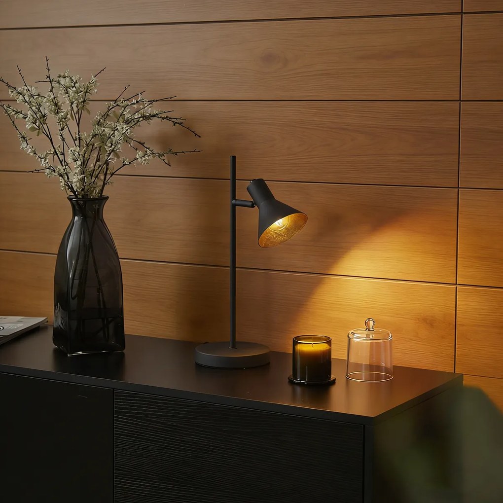 Lampă de masă modernă neagră cu auriu cu 1 lumină - Magno
