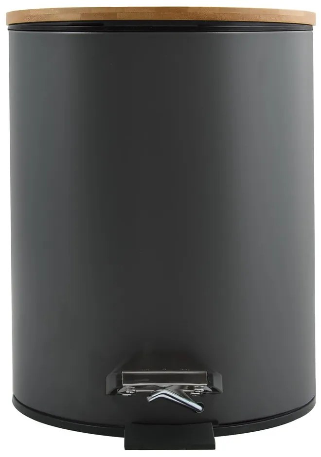 Coș de gunoi gri închis cu pedală din oțel 5 l Adonis – Spirella