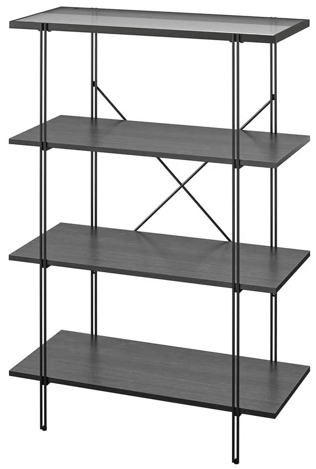 Bibliotecă neagră cu aspect de stejar 79x117 cm Wainwright - Queer Eye