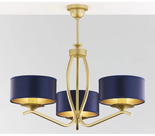 Jupiter 2113 - Lustră pe tijă KASZMIR 3xE27/15W/230V albastru/auriu
