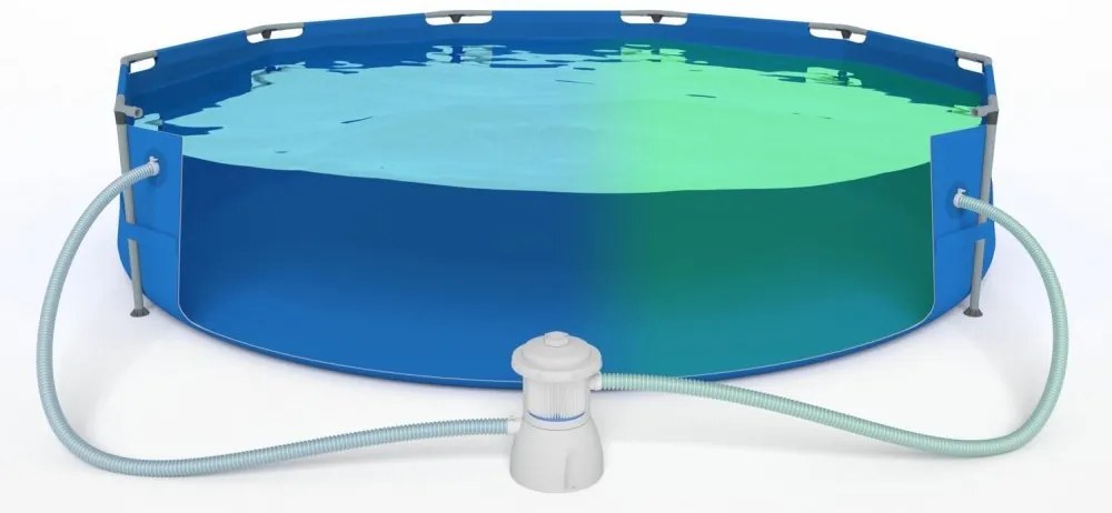 Bazin de grădină cu filtrare 305 x 76 cm