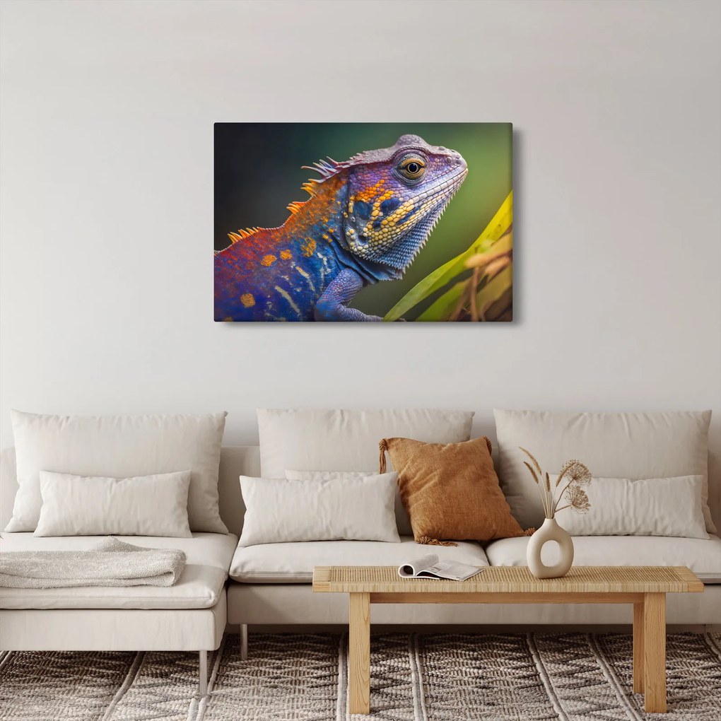 Tablou - Iguana colorată (90x60 cm)