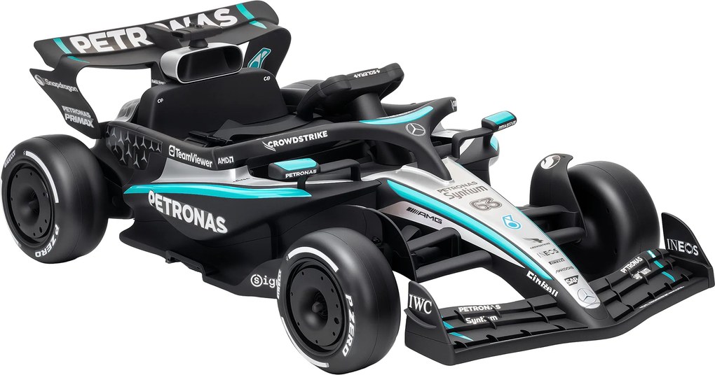 AIYAPLAY Mașină Electrică Pentru Copii Mercedes-AMG PETRONAS F1, 12V, Telecomandă, PP, Plastic, 123x66x39 cm, Negru | Aosom Romania