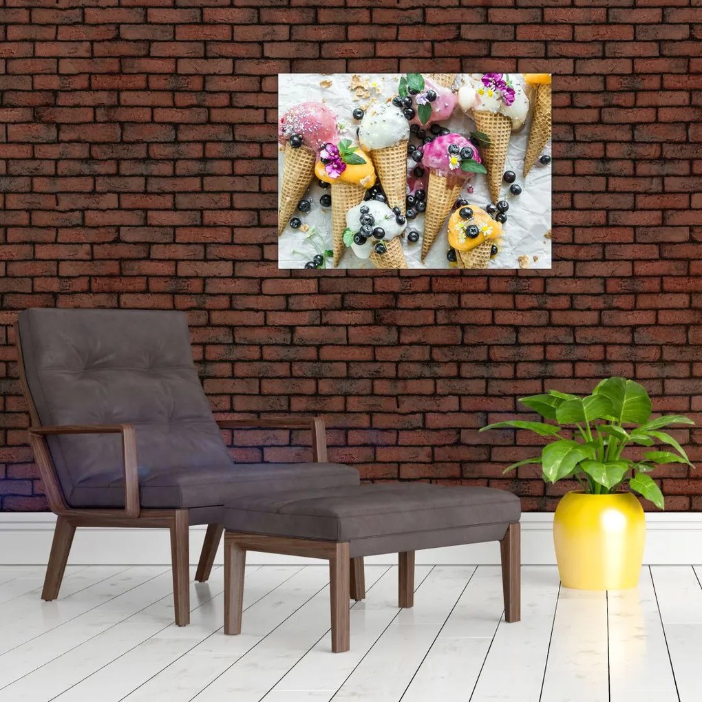 Tablou pe sticlă cu înghețată (70x50 cm)