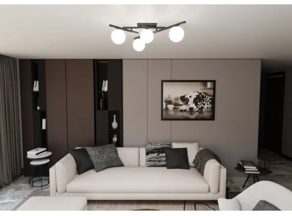 Plafonieră SMART 4xE14/10W/230V negru/alb