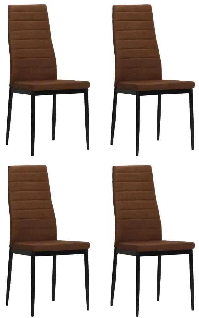 vidaXL Scaune de bucătărie, 4 buc., maro, material textil