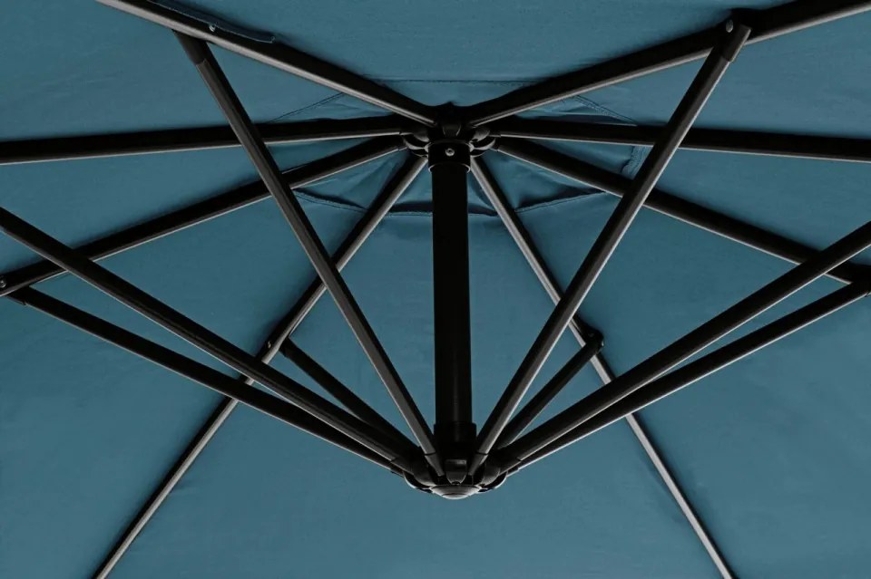 Umbrela de gradina albastru petrol din poliester si metal, ∅ 300 cm, Texas Bizzotto