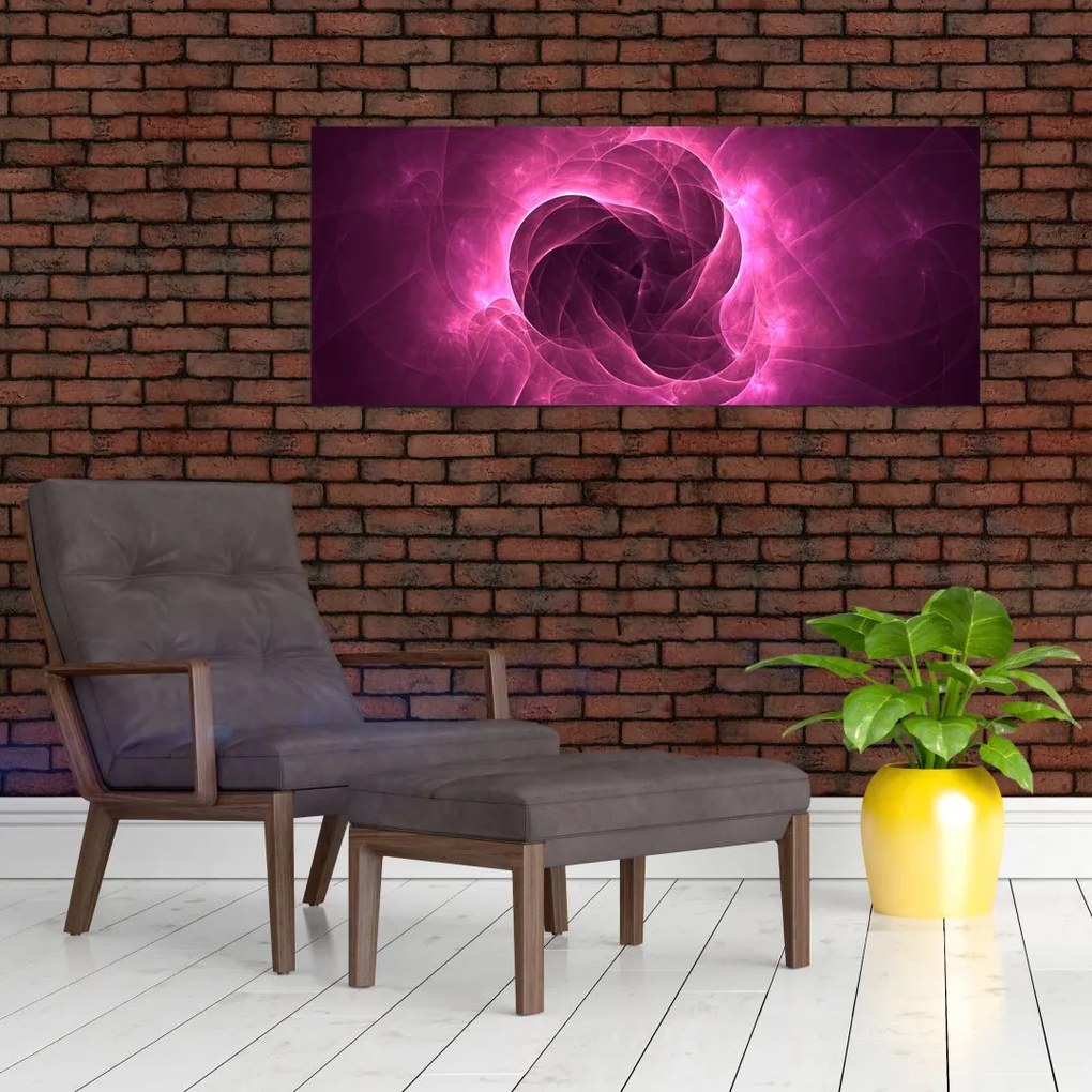 Tablou cu abstracțiune modernă în roz (120x50 cm)