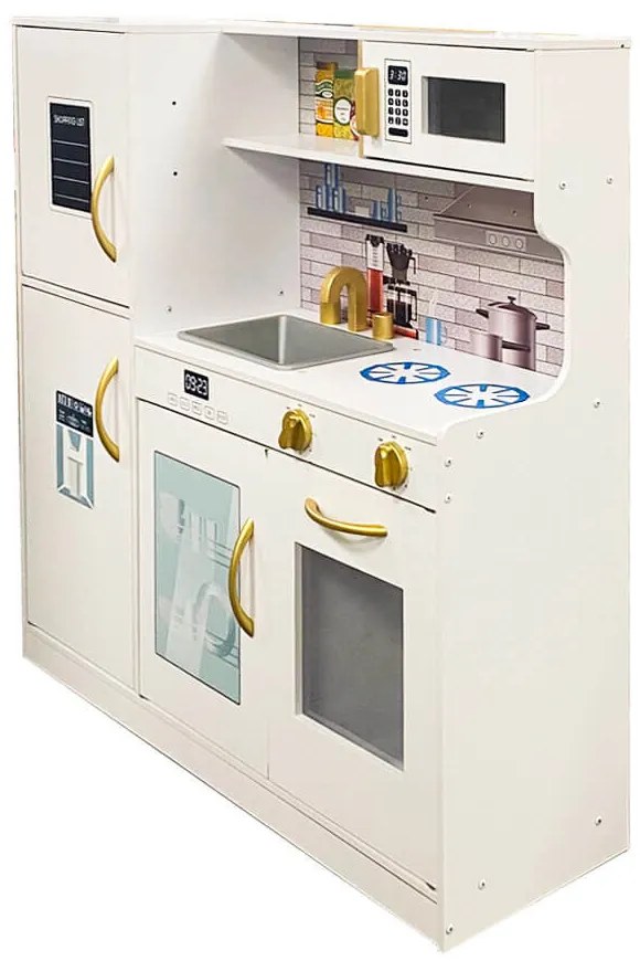 Bucatarie de jucarie din lemn, cu accesorii