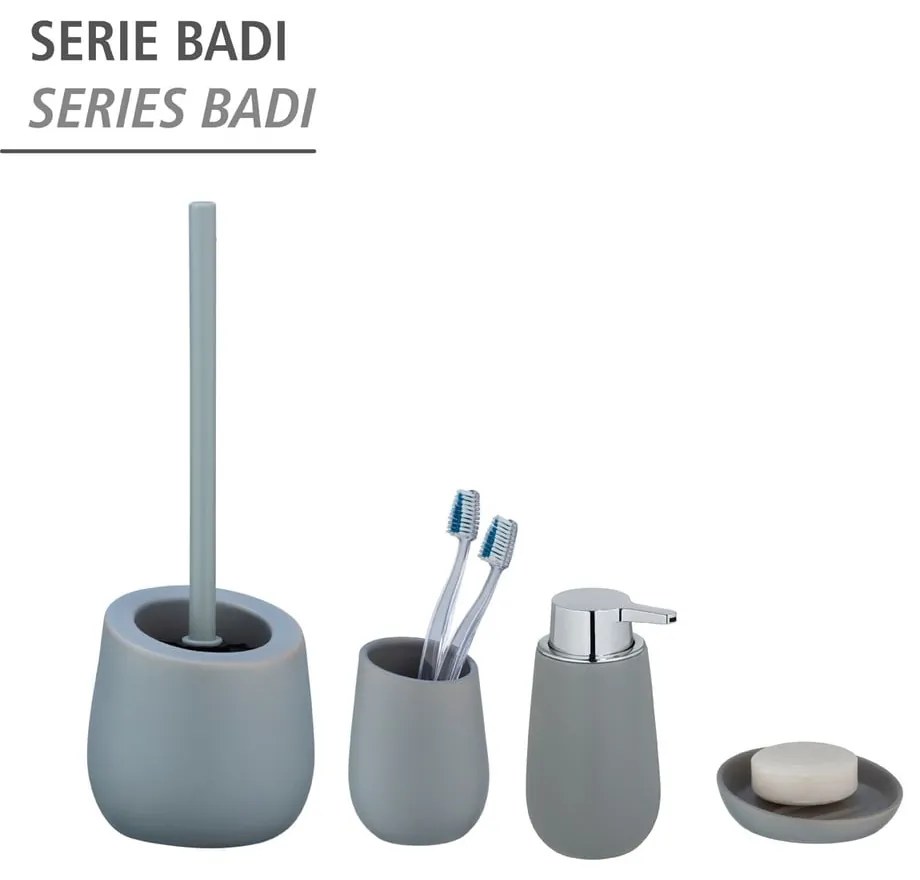 Dozator de săpun lichid gri din ceramică 320 ml Badi – Wenko