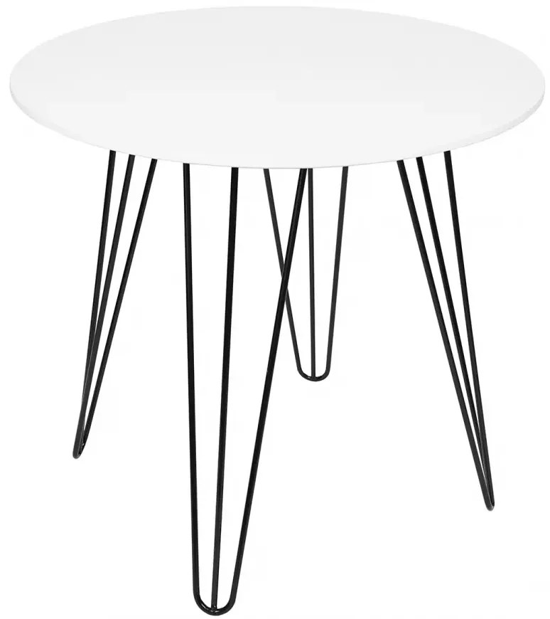 Masa rotunda de dining HARRY 100x100, albă