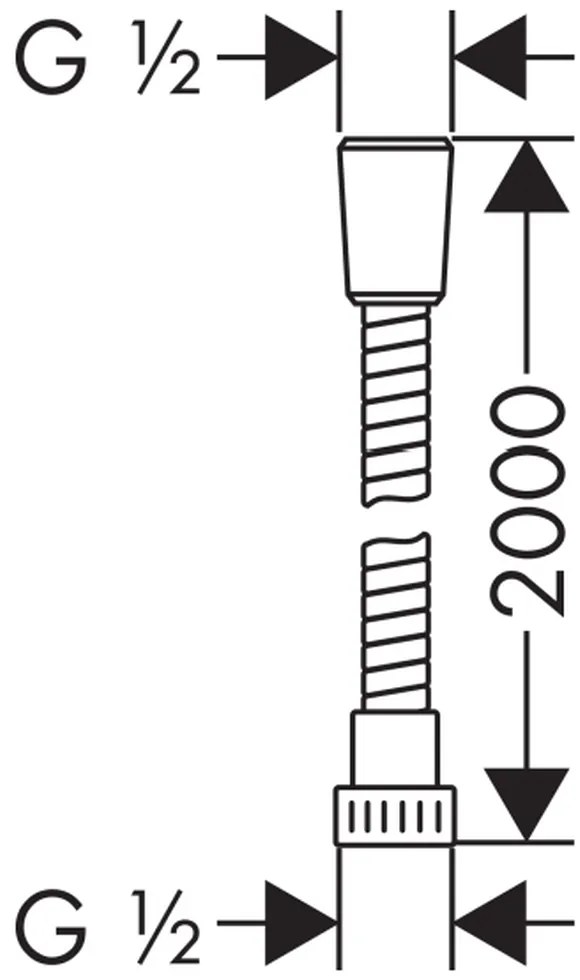 Furtun de dus 200 cm, crom 2000 mm