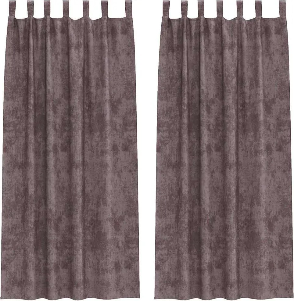 vidaXL Cortine din catifea cu perdele 2 pcs Maro 260 x 140 cm Catifea
