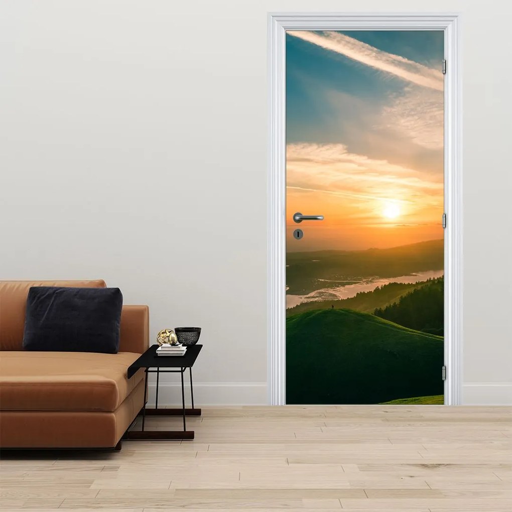 Fototapet pentru ușă - Răsărit de soare la mare (95x205cm)