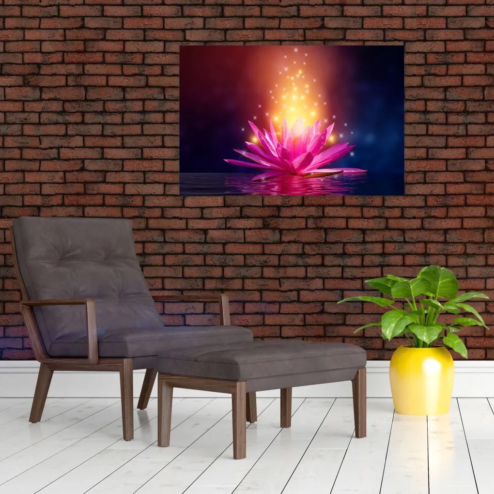 Tablou cu lotus pe apă (90x60 cm)