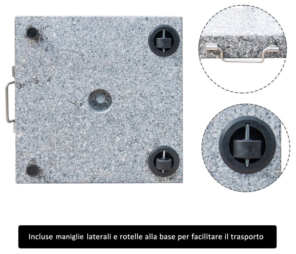 Outsunny Suport Baza Pentru Umbrela de Gradina in Marmura 29kg, 42x42x36cm