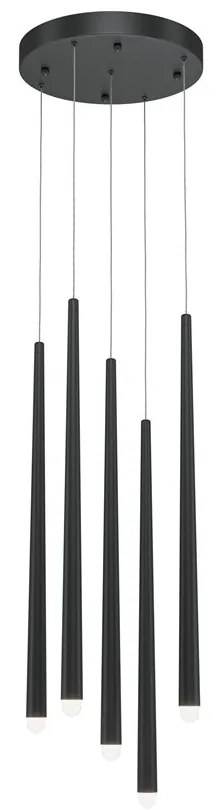 Lustra LED cu 5 pendule stil minimalist modern Cascade negru