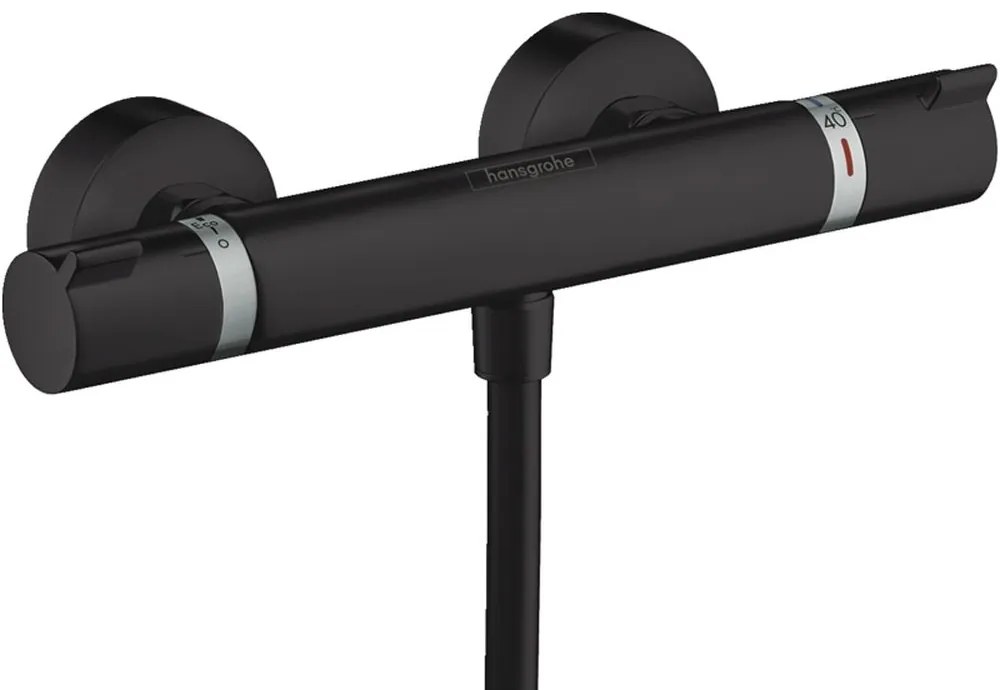 Baterie termostata de dus, negru mat Negru mat