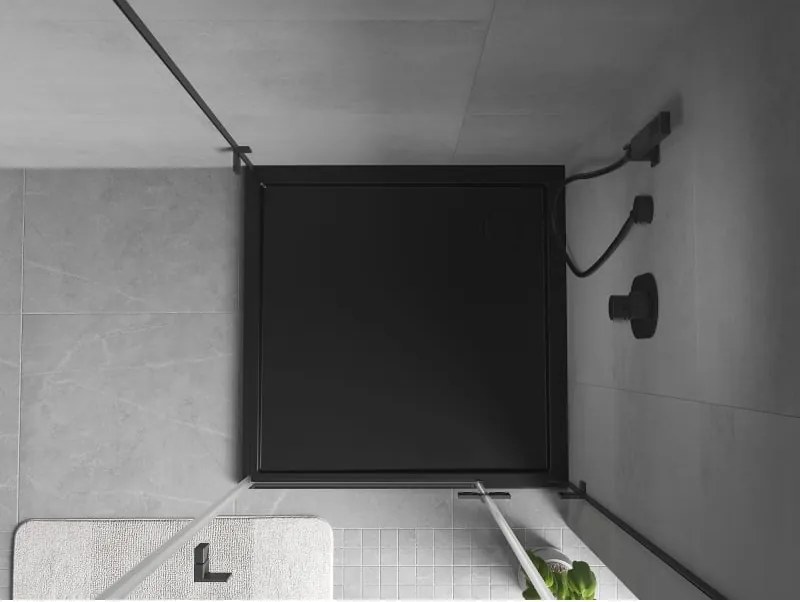 Mexen Flow cadă de duș pătrată slim 85 x 85 cm, negru mat - 46S708585
