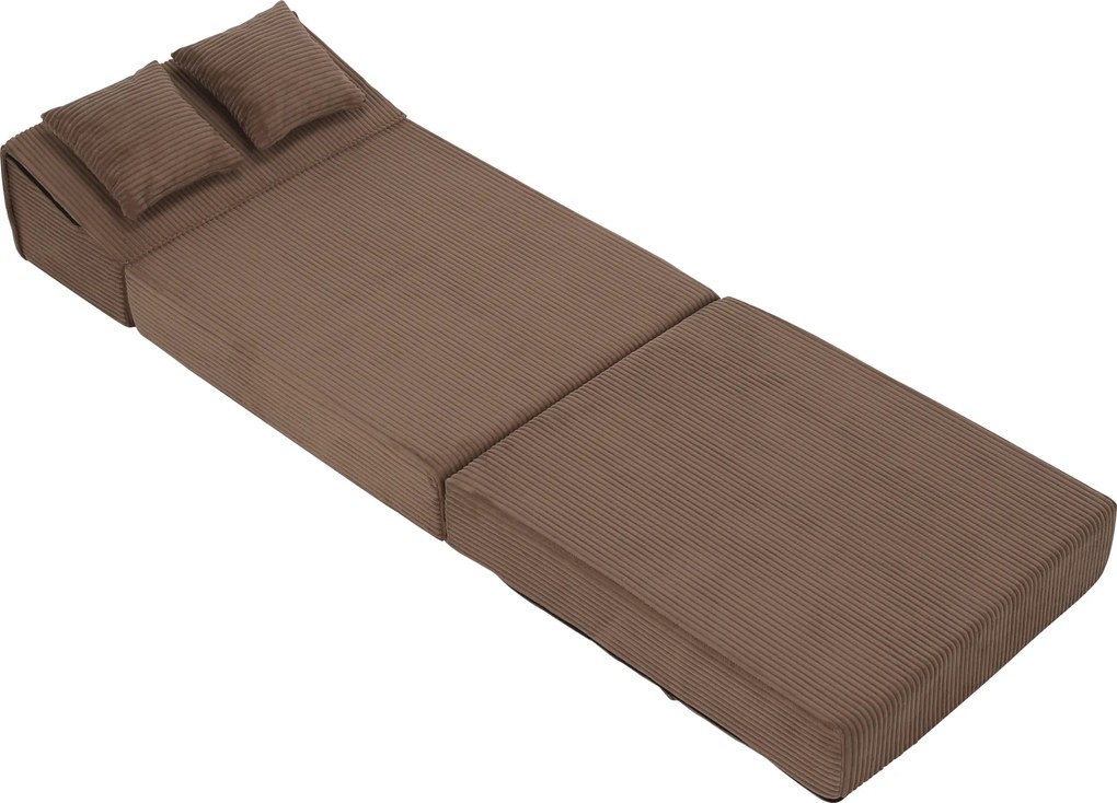 Saltea pliabilă/fotoliu extensibil, 2 in 1, maro deschis, PELOS