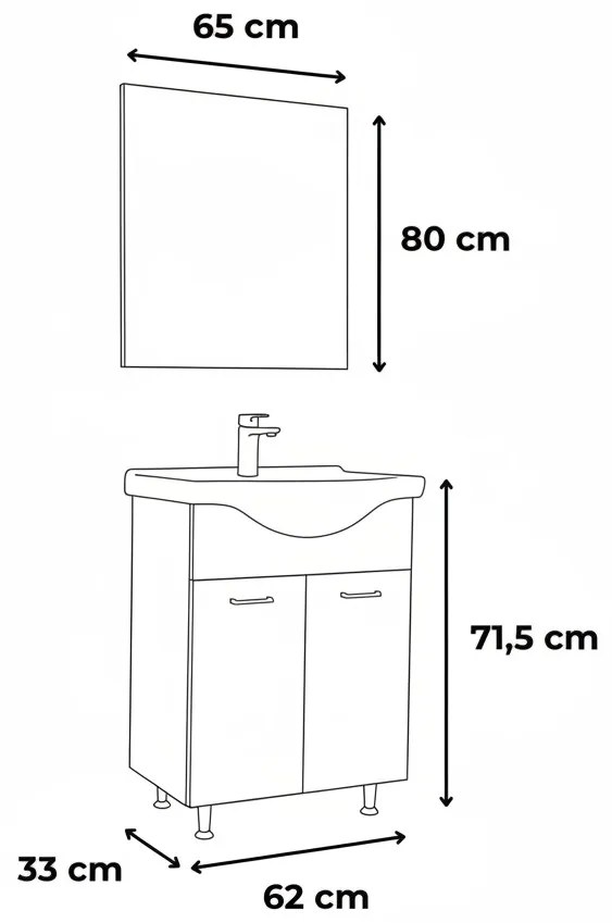 Ruben Prime 65 mobilier de baie complet Rauna sil