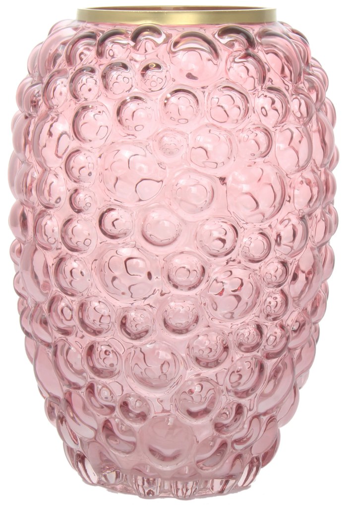 Vaza din sticlă Sidney, roz 17x17x25 cm