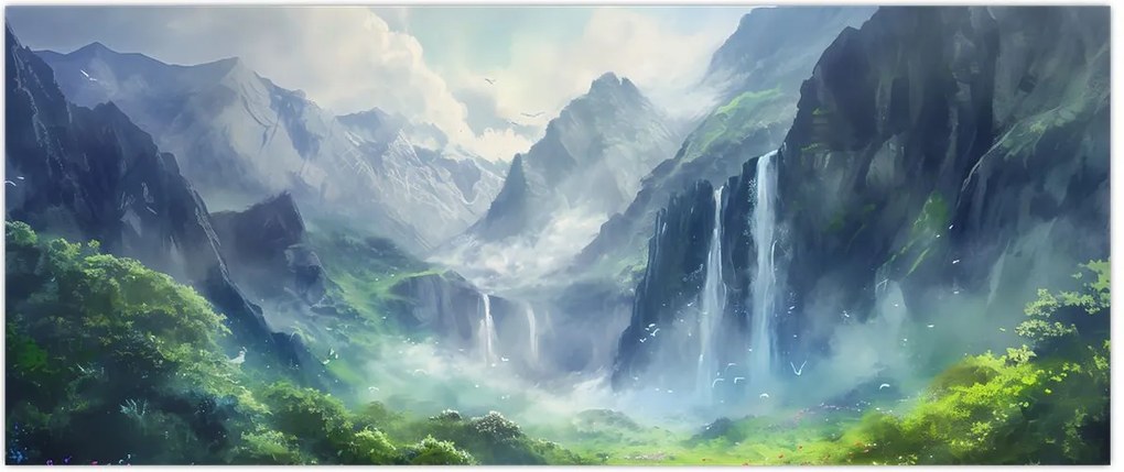 Tablou - Valea cascadelor (120x50 cm)