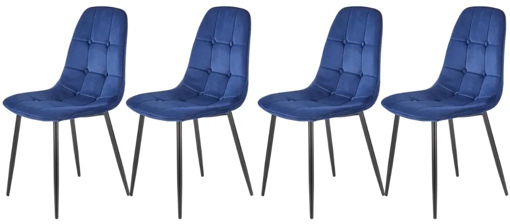 Set 4 scaune K417 velvet bleumarin